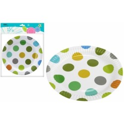 Talerz papierowy Green dots...