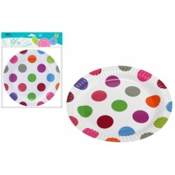 Talerz papierowy Pink Dots...